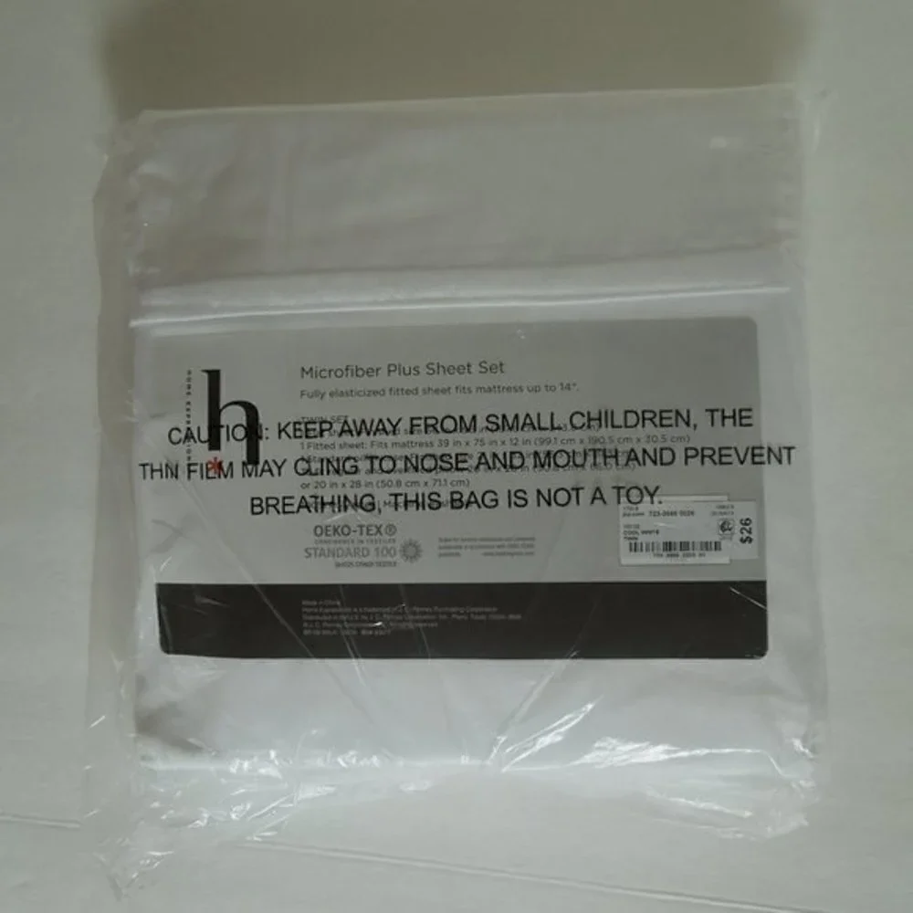 Home Expressions Microfiber Plus Sheet Set Twin White Dorm
